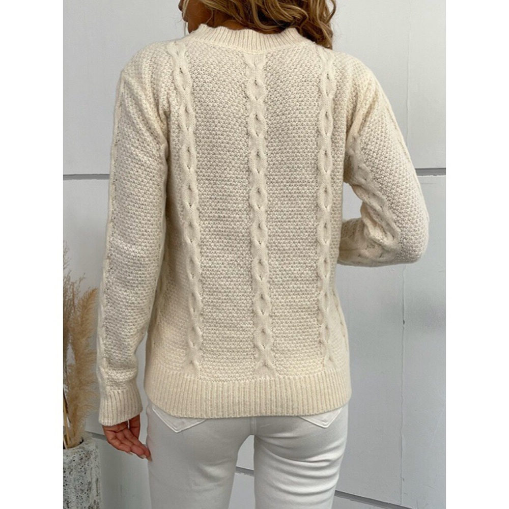 🐑 ELEGANT BEIGE LACE DETAIL KNIT JUMPER! - Picture 4 of 10